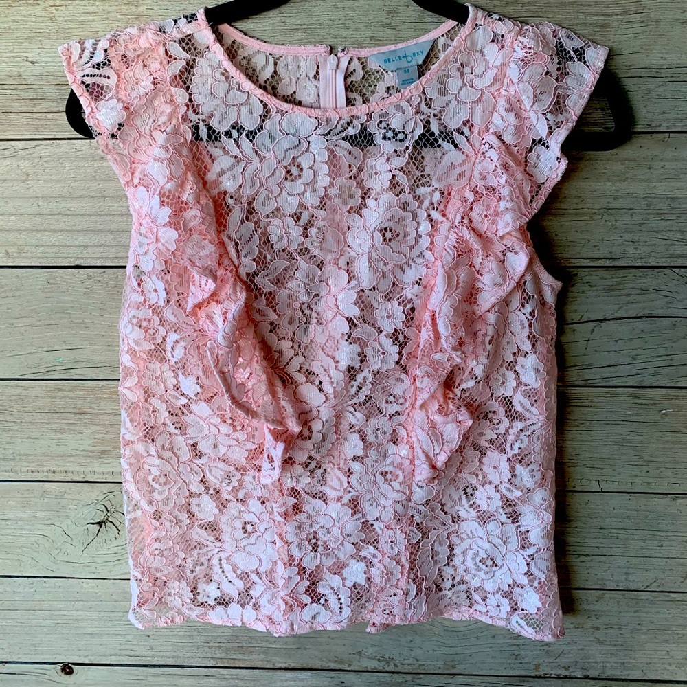 Belle Sky Lace Top SzM Light Pink